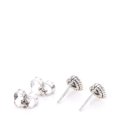 David Yurman Sterling Silver Petite Pave Diamond Heart Earrings 3 of 5