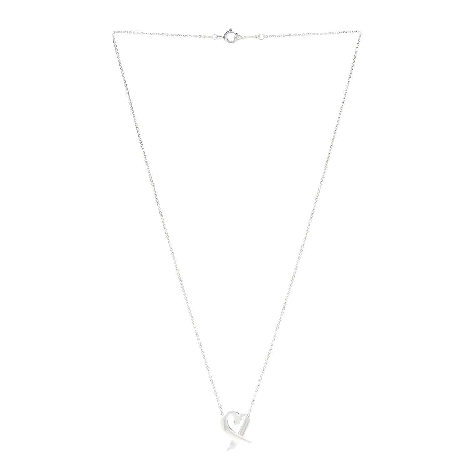 Tiffany Sterling Silver Paloma Picasso Loving Heart Pendant Necklace 3 of 7