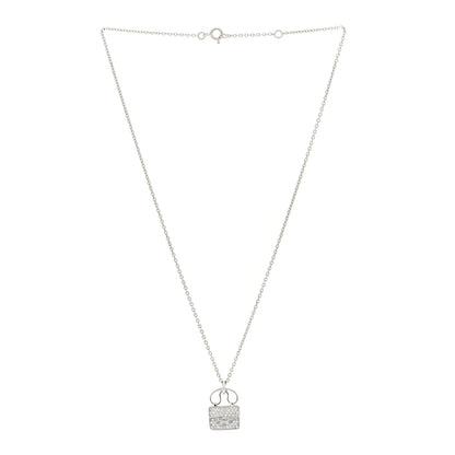 Hermes 18K White Gold Diamond Constance Amulette Pendant Necklace 3 of 5