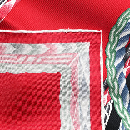 Hermes Silk Robe Du Soir Scarf 90 Rouge White Lavande 5 of 5