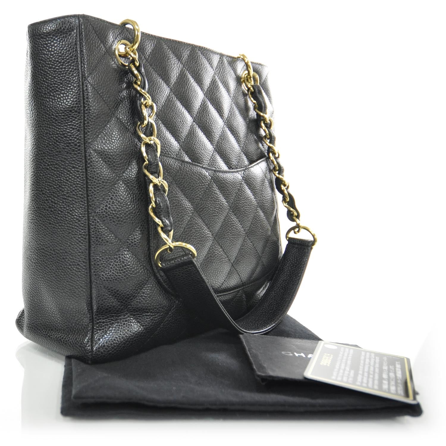 Chanel Caviar Petit Shopping Tote PST Black GHW 3 of 10