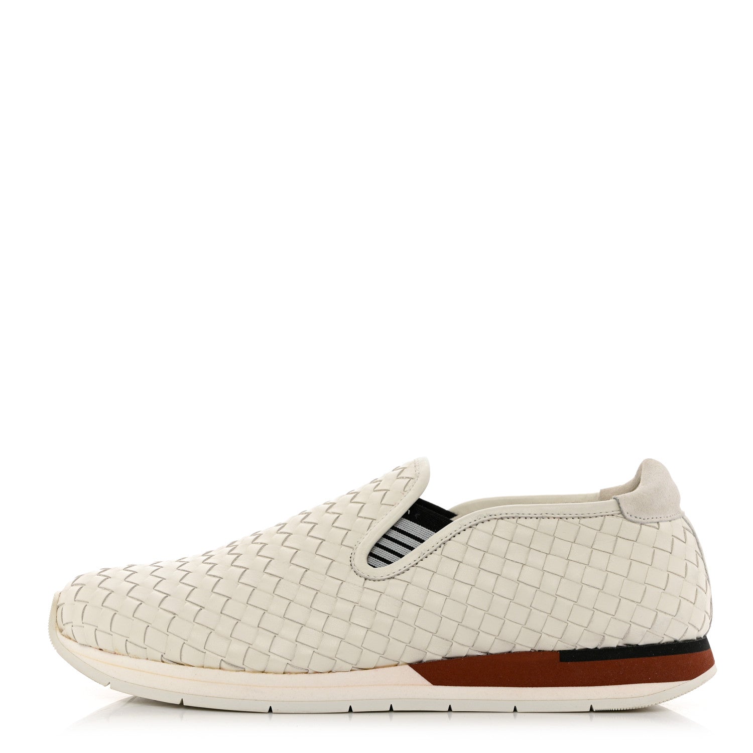 Bottega Veneta Nappa Intrecciato Mens Slip On Sneakers 44 White 1 of 10