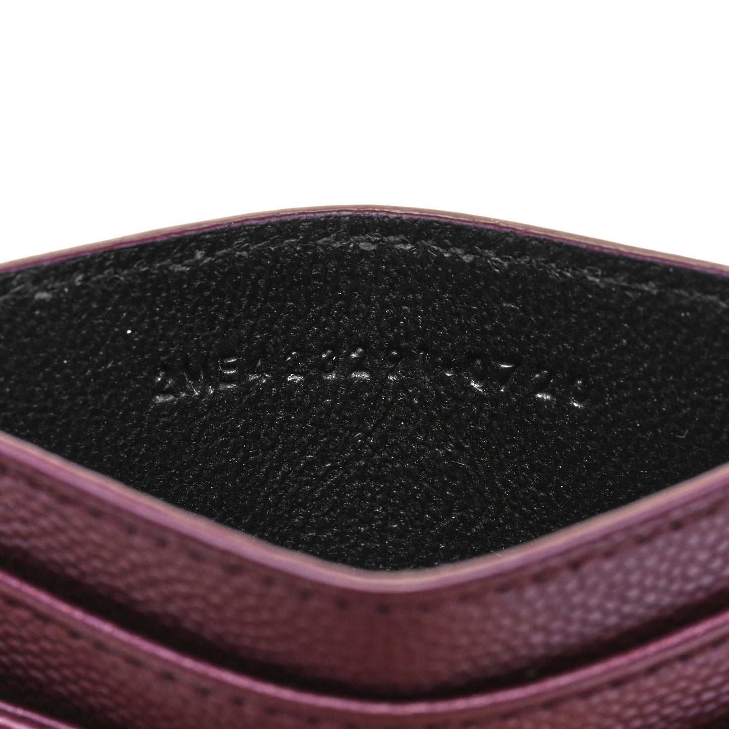 Grain De Poudre Matelasse Chevron Monogram Credit Card Case Bordeaux