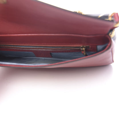 Gucci Calfskin Diagonal GG Medium Thiara Double Envelope Shoulder Bag Black Red 5 of 12