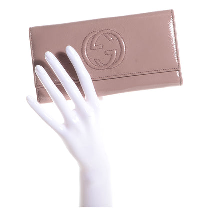 Gucci Patent Soho Continental Wallet Dark Cipria 2 of 7