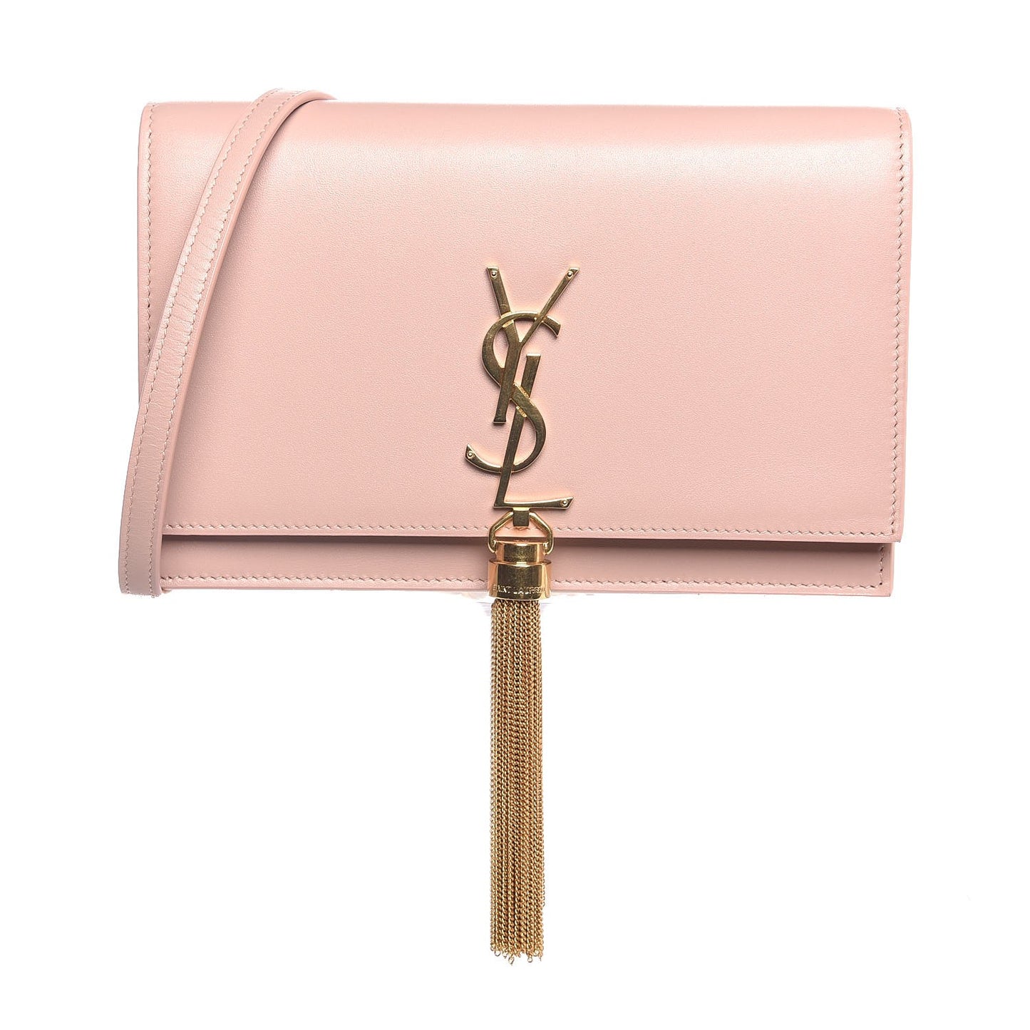 Smooth Calfskin Classic Monogram Kate Tassel Chain Wallet Pink
