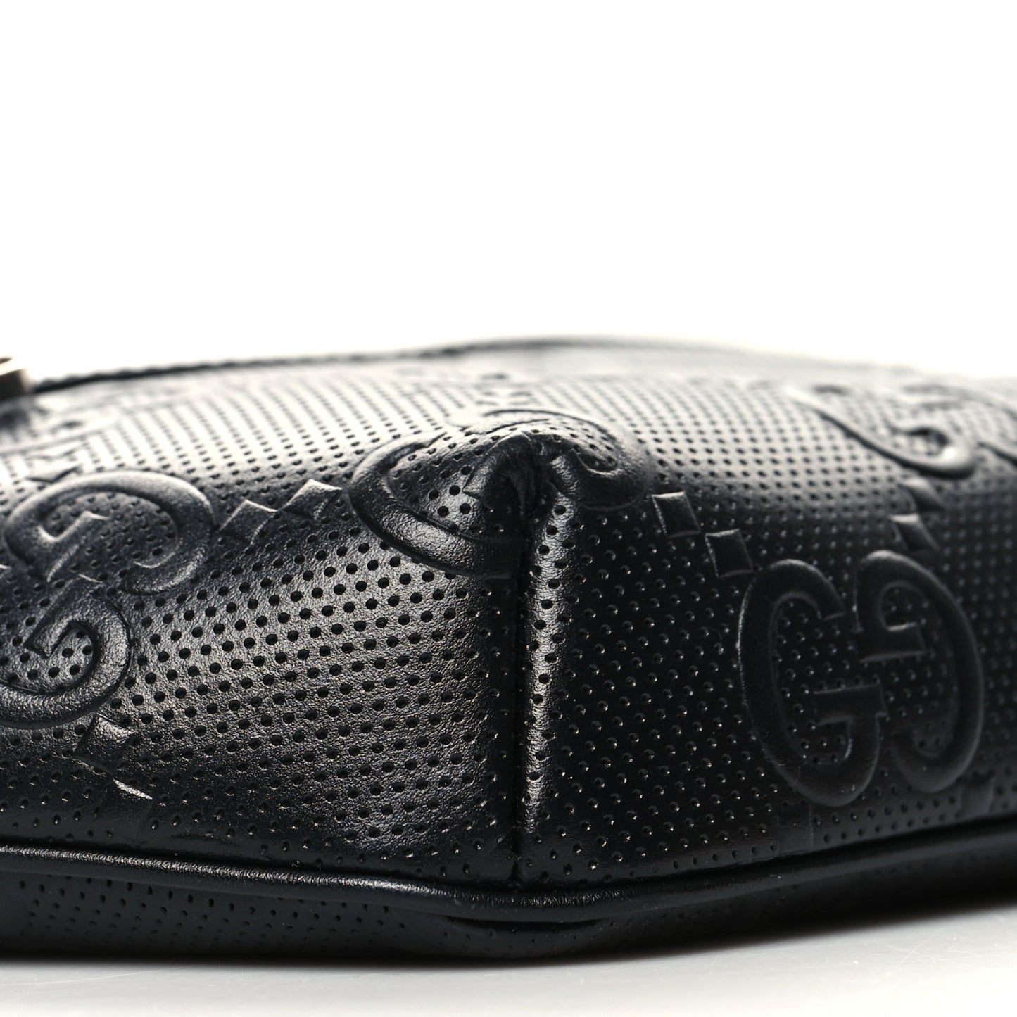 Calfskin GG Tennis Embossed Belt Bag Black