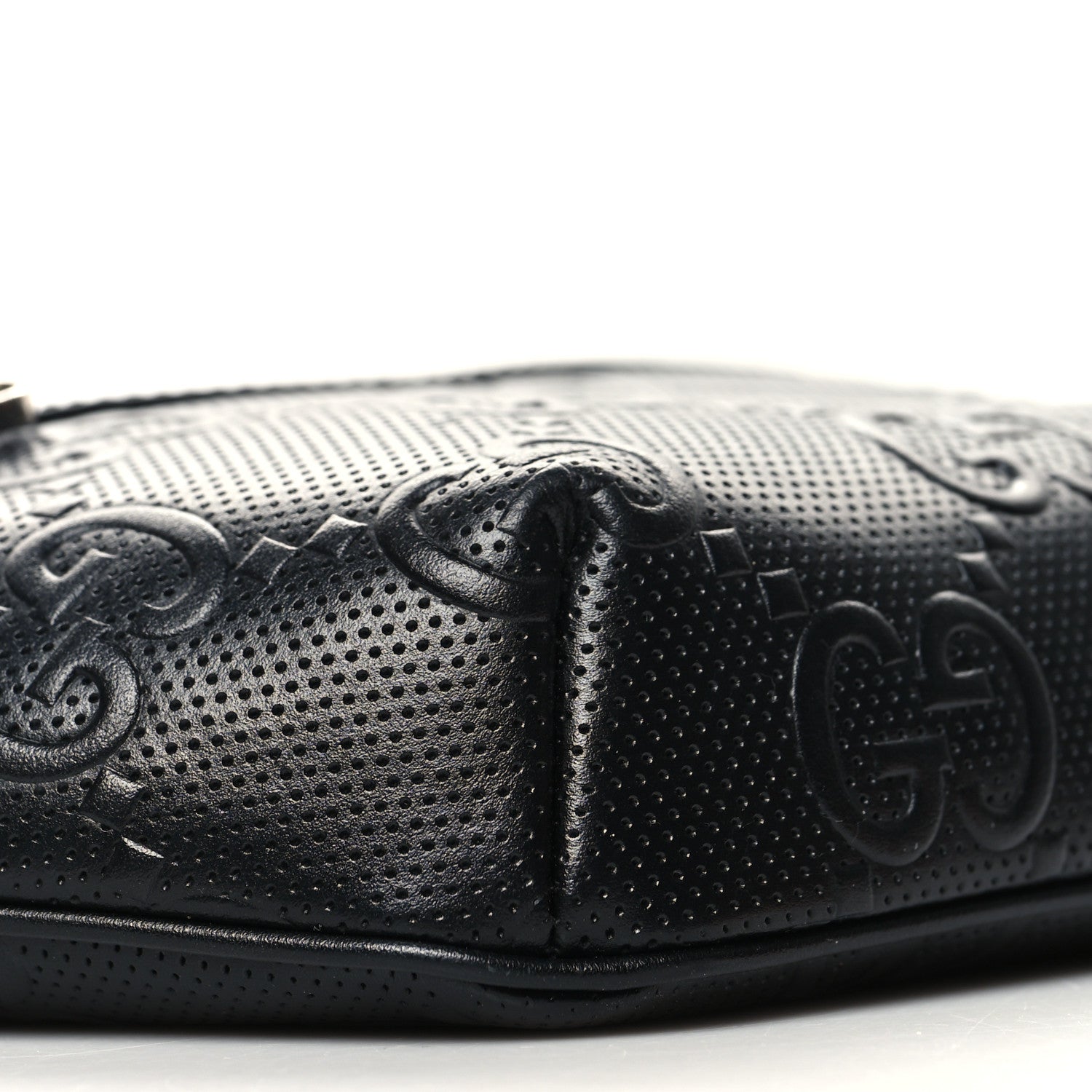 Gucci Calfskin GG Tennis Embossed Belt Bag Black 9 of 12