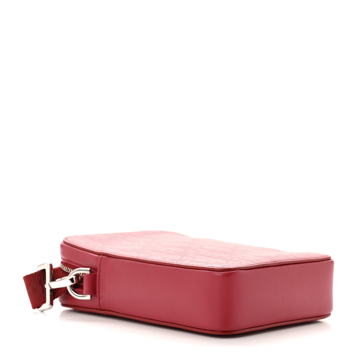 Calfskin Oblique Galaxy Perforated World Tour Messenger Pouch Red White