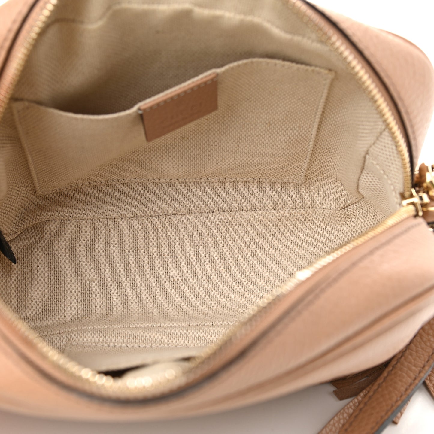 Pebbled Calfskin Small Soho Disco Bag Camelia