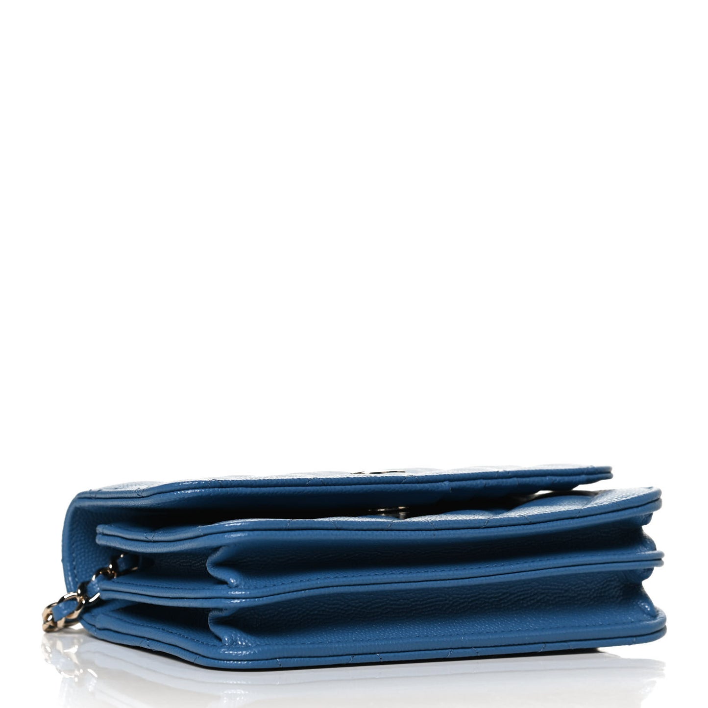 Caviar Quilted Mini Wallet On Chain WOC Blue