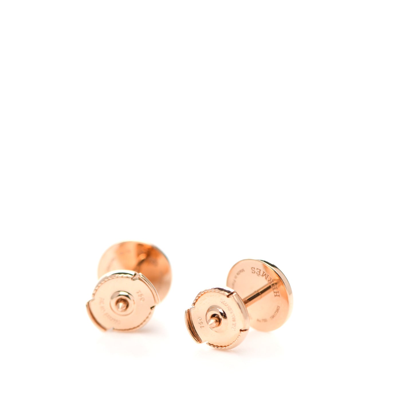 18K Rose Gold TPM Ex-Libris Stud Earrings