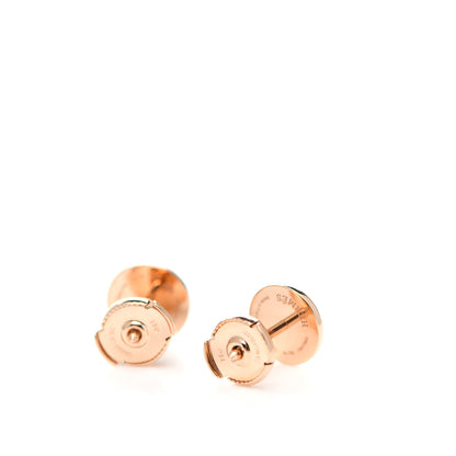 Hermes 18K Rose Gold TPM Ex-Libris Stud Earrings 3 of 5