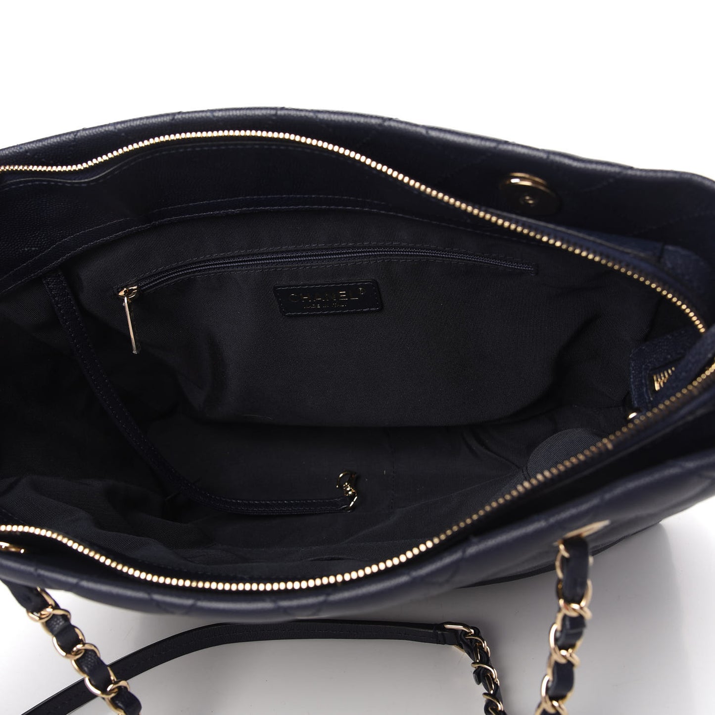 Caviar Quilted Rolled Up Tote Navy