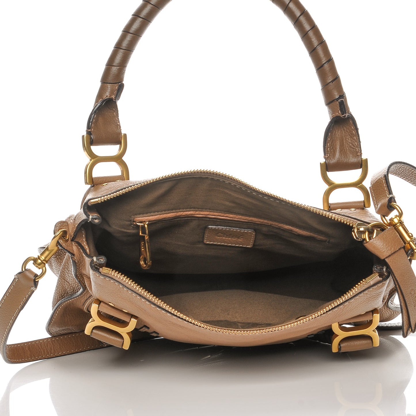 Calfskin Small Marcie Satchel Nut