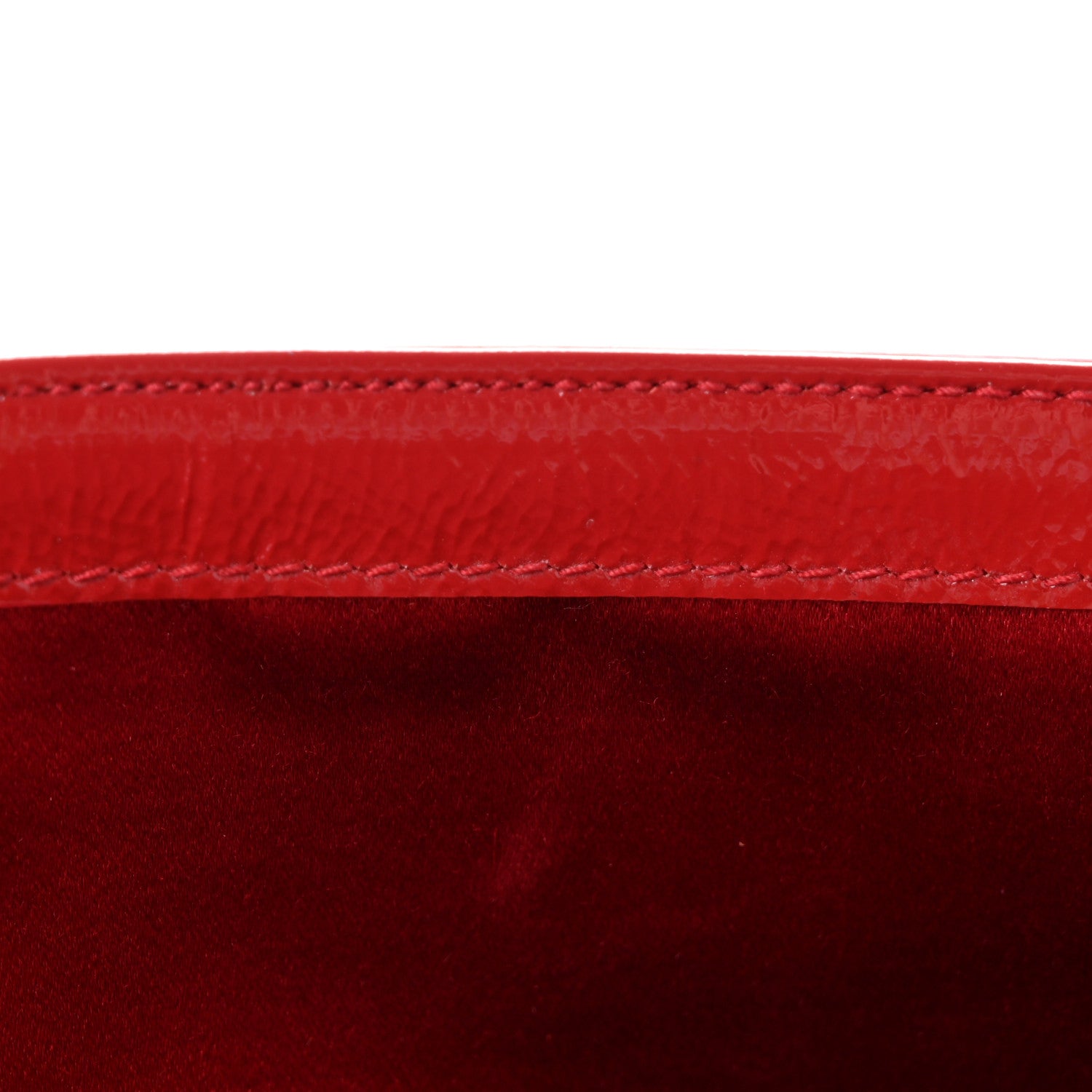 Saint Laurent Textured Patent Monogram Large Belle De Jour Clutch Red 11 of 13