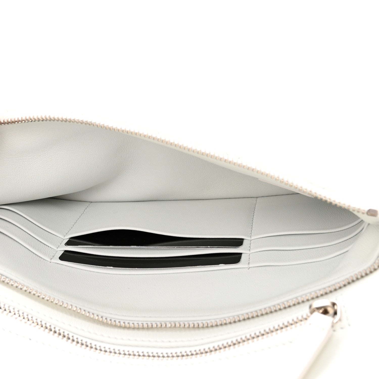 Chanel Iridescent Aged Calfskin Small 31 Pouch White 5 of 14