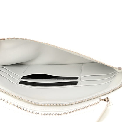 Chanel Iridescent Aged Calfskin Small 31 Pouch White 5 of 14