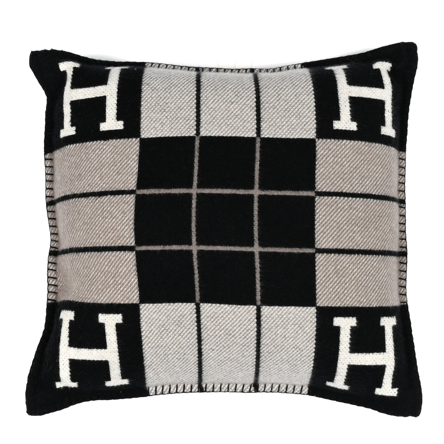 Wool Cashmere Avalon III Pillow PM Ecru Black