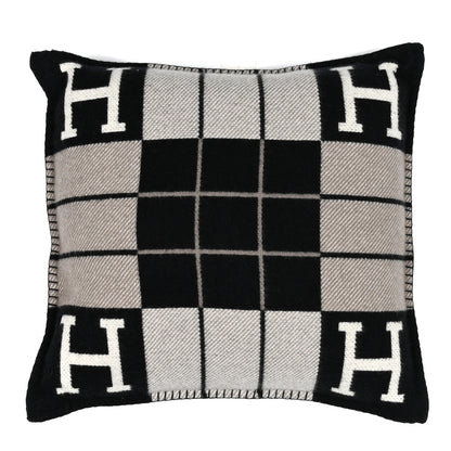 Hermes Wool Cashmere Avalon III Pillow PM Ecru Black 1 of 3