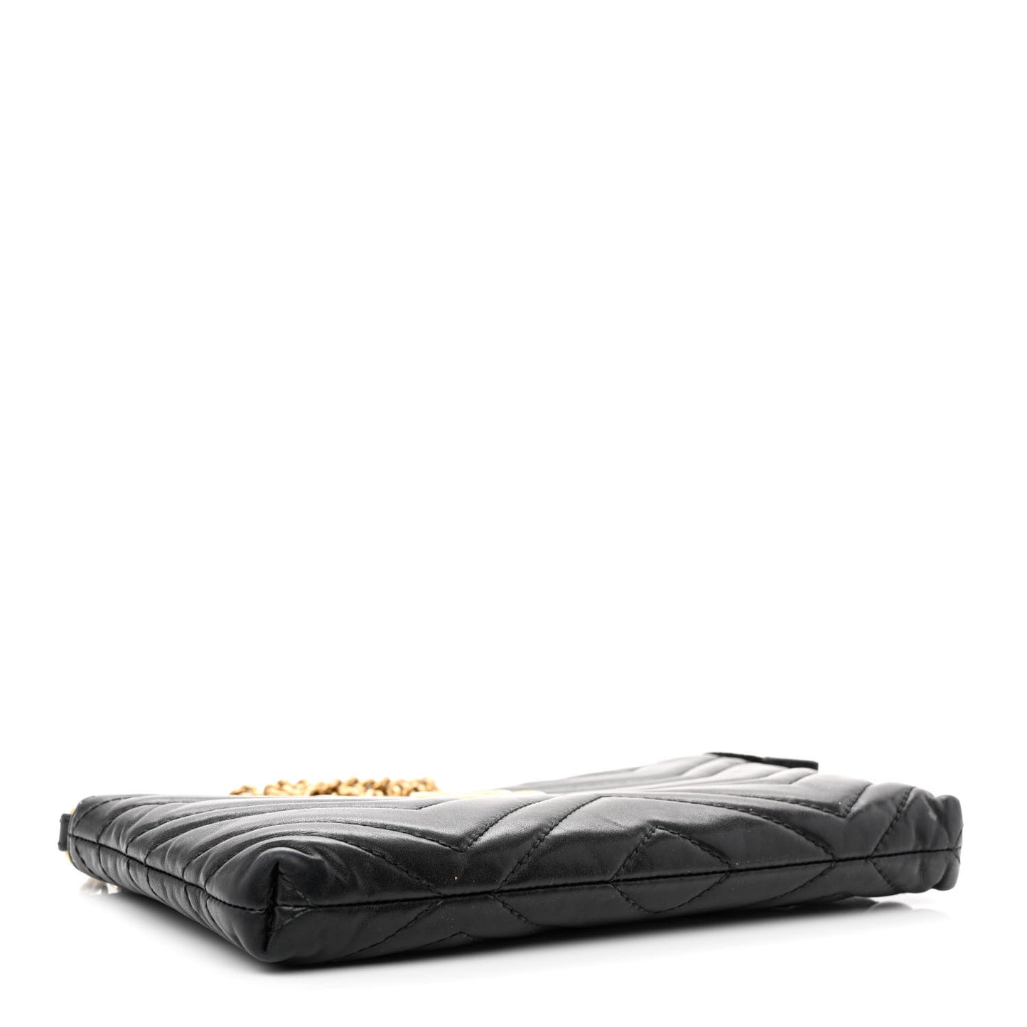Calfskin Matelasse GG Marmont Wallet Chain Bag Black