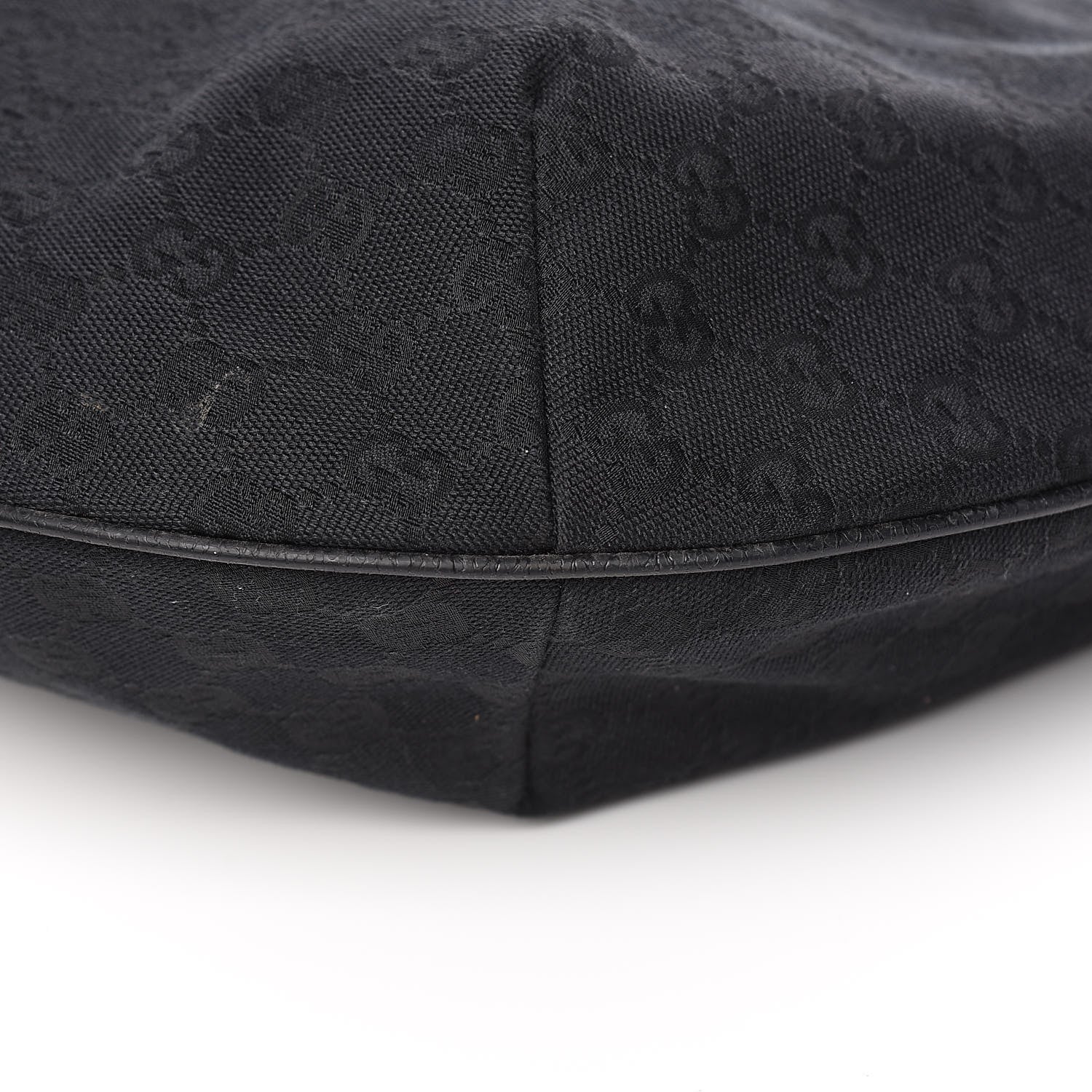 Gucci Monogram Web Medium Half Moon Hobo Black 10 of 13