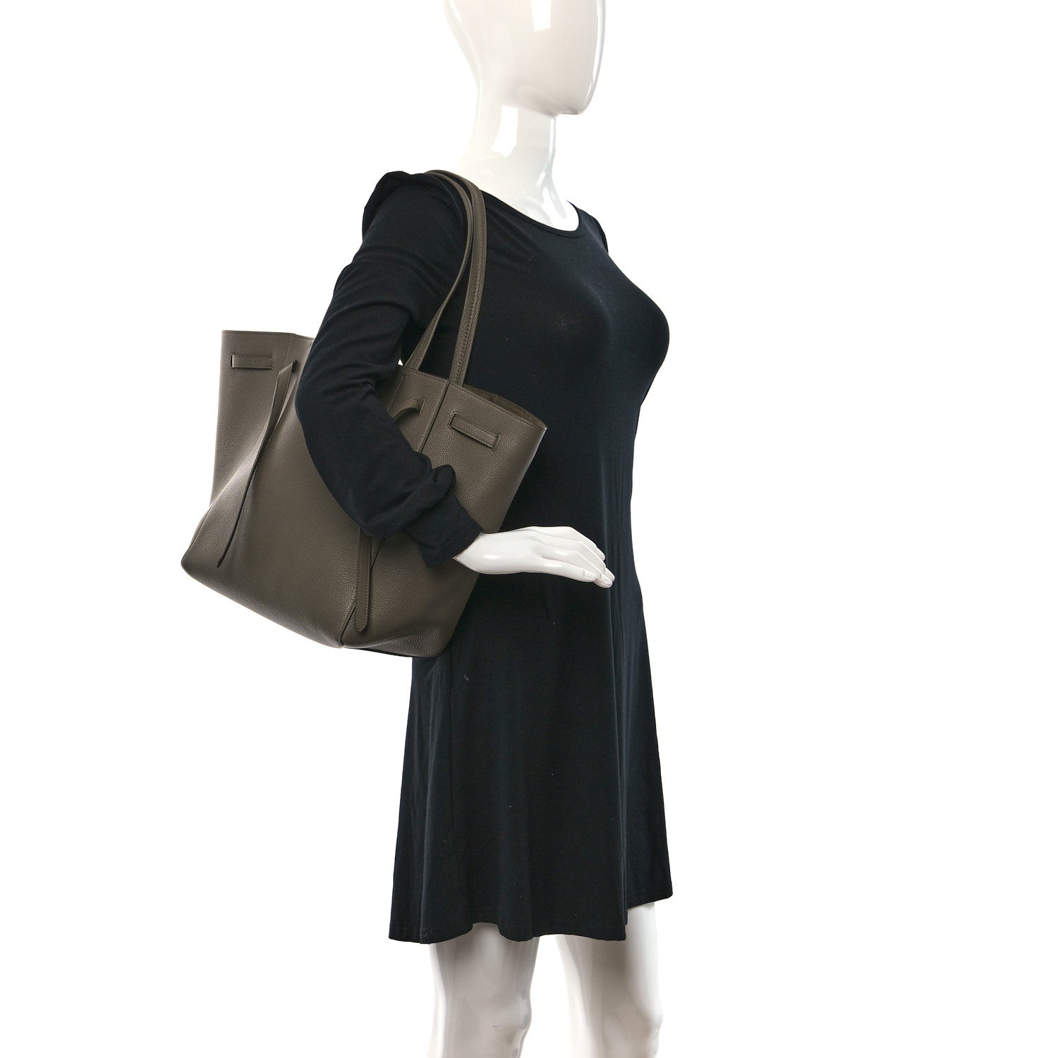Celine Soft Grained Calfskin Small Belt Cabas Phantom Taupe 2 of 11