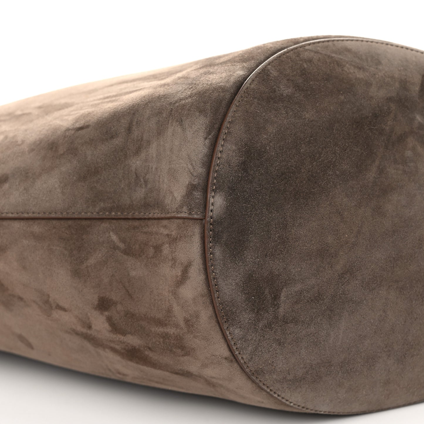 Suede Calfskin Medium Lotus Tote Toffee
