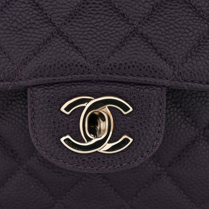 Chanel Caviar Quilted Small Double Flap Dark Purple 13 of 15
