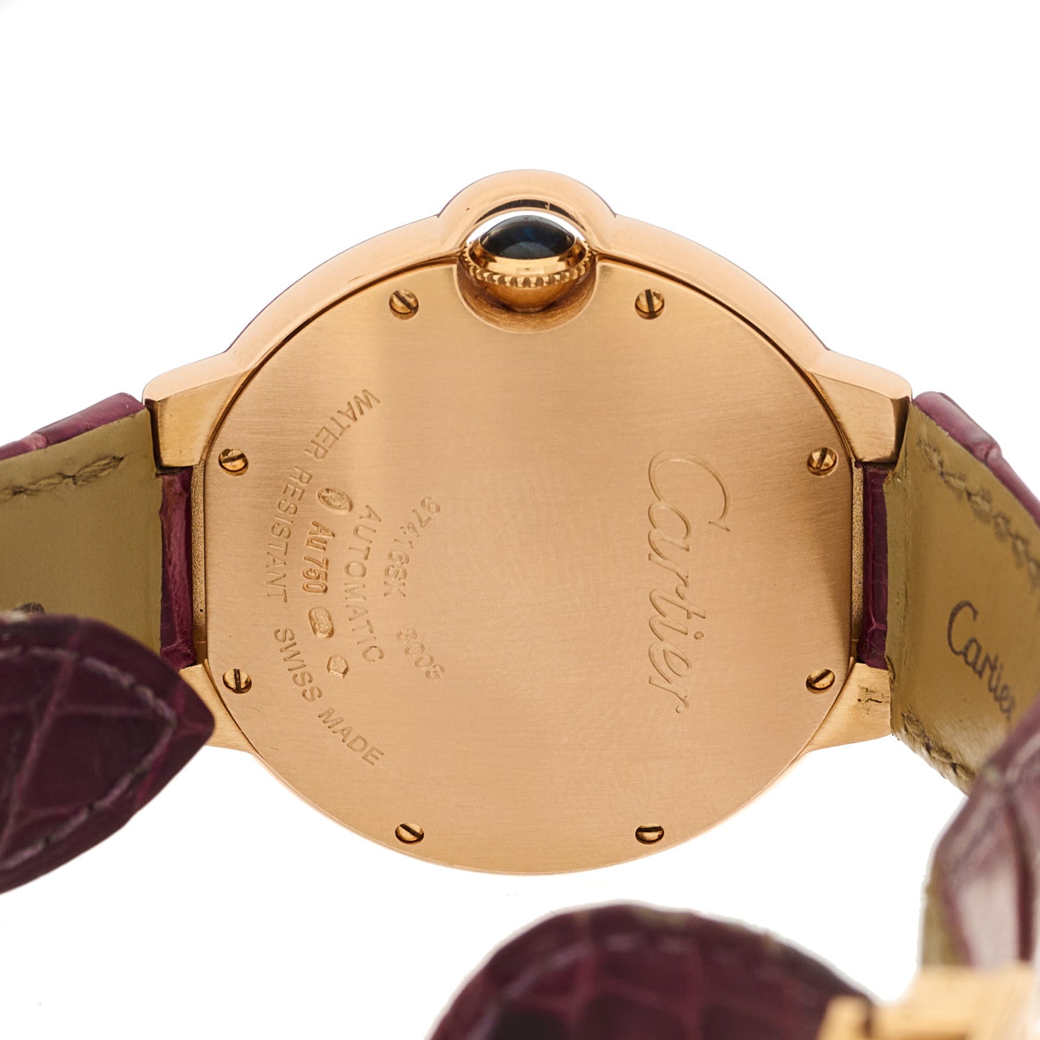 Cartier 18K Pink Gold Alligator Diamond Bezel 36mm Ballon Bleu De Cartier Automatic Watch 4 of 4