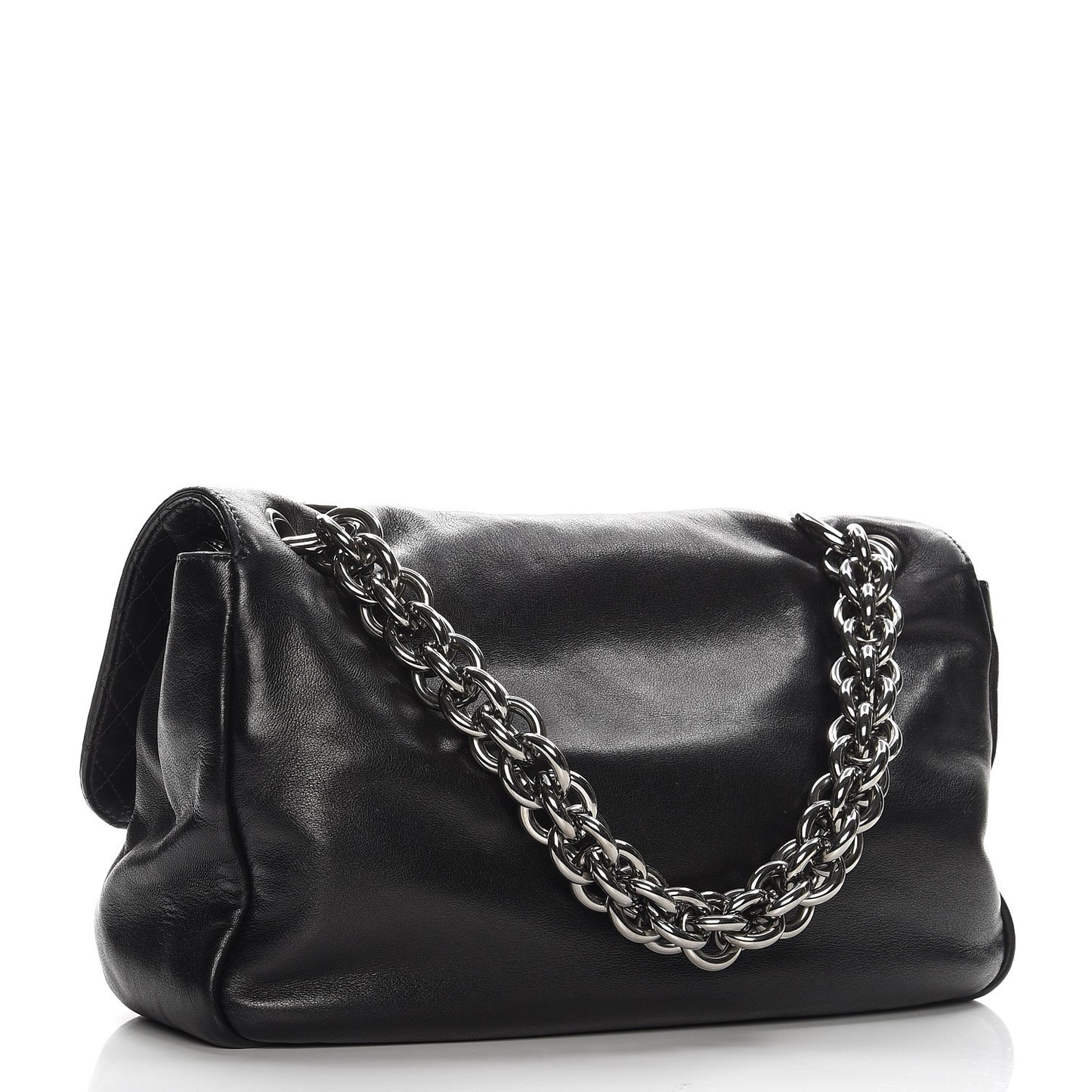 Lambskin Medium Soft and Chain Flap Black
