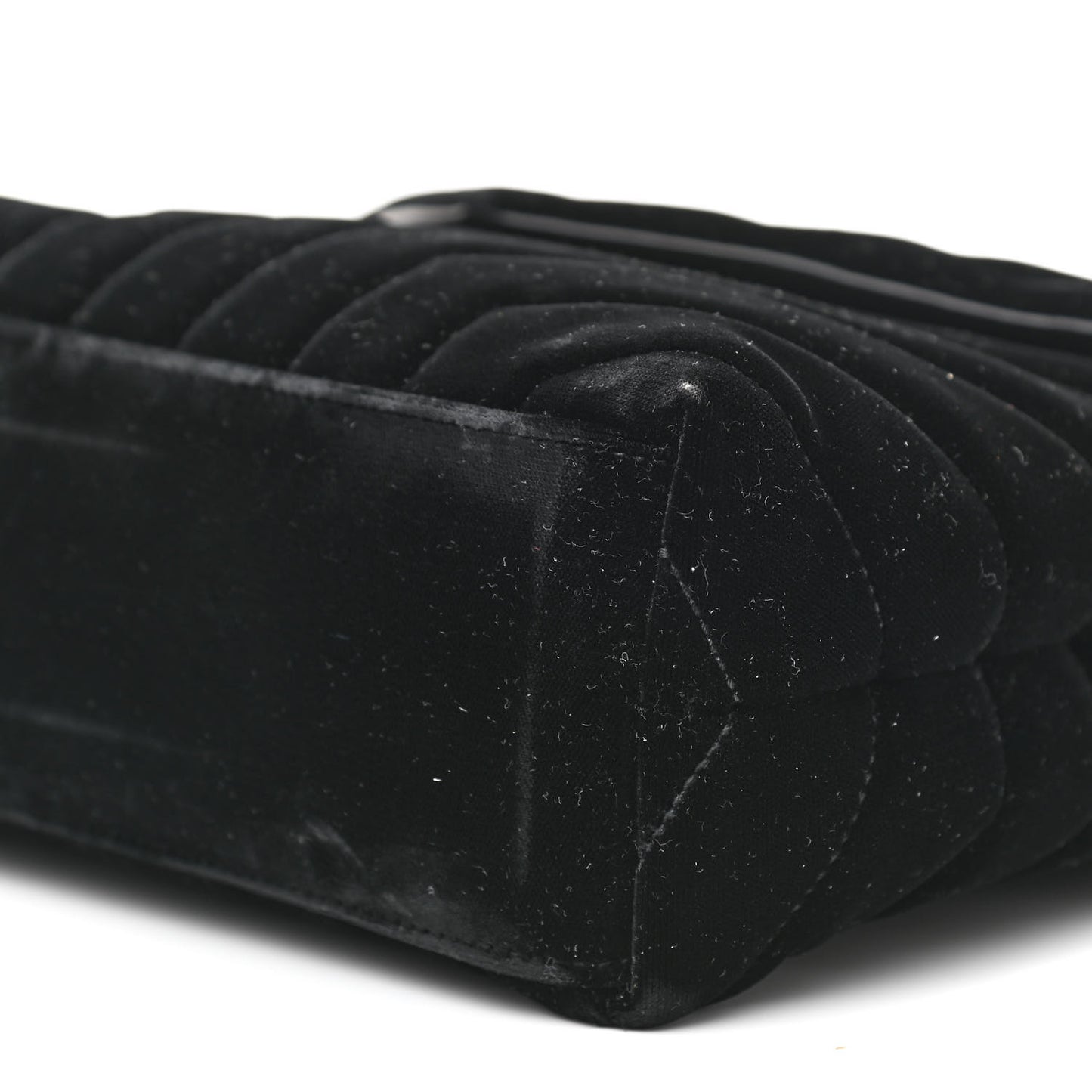 Velvet Y Quilted Monogram Small Loulou Chain Satchel Black