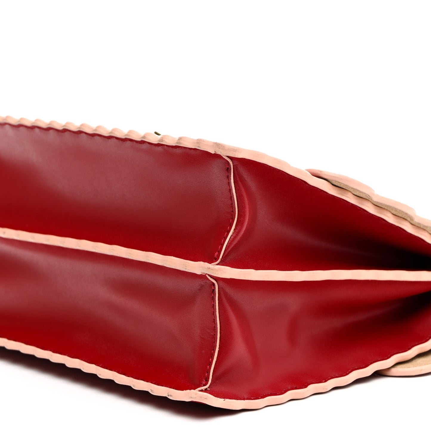 Vitello Liberty Scalloped Studded Kan I Shoulder Bag Fragola