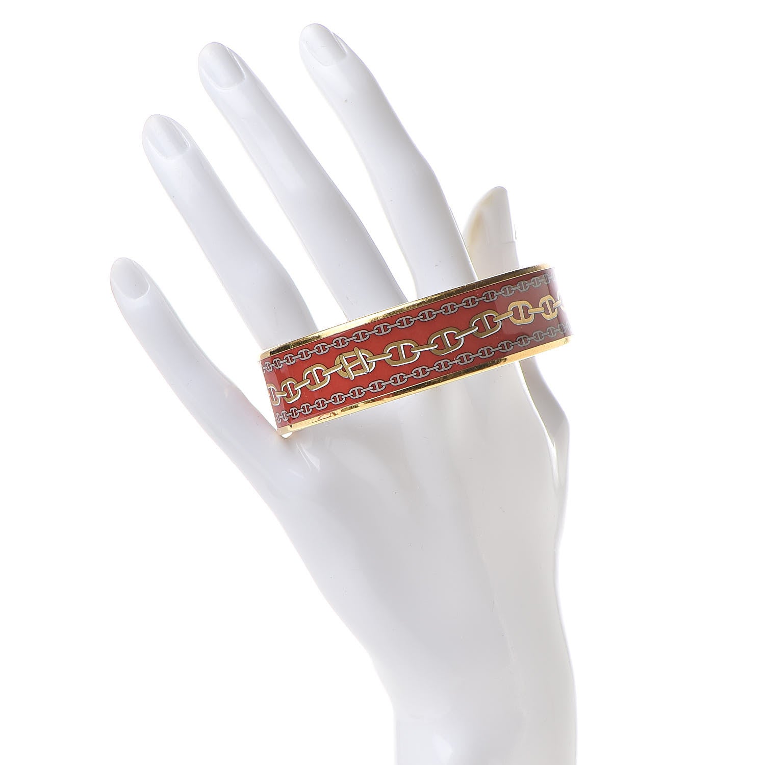 Hermes Enamel Printed Wide Chaine d'Ancre Bracelet 70 2 of 6