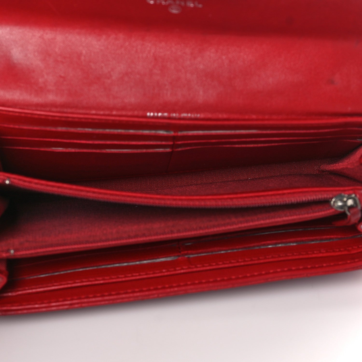 Chanel Lambskin Quilted Large Gusset Flap Wallet Red 5 of 15