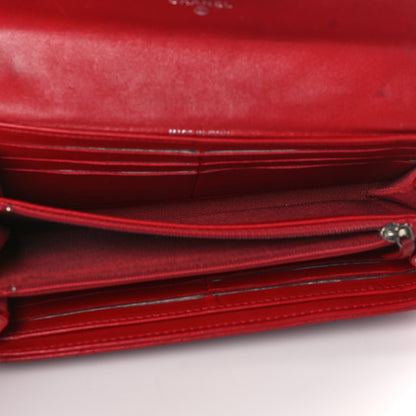 Chanel Lambskin Quilted Large Gusset Flap Wallet Red 5 of 15