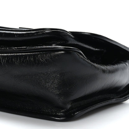 Saint Laurent Crinkled Calfskin Matelasse Monogram Baby Niki Chain Satchel Black 8 of 8