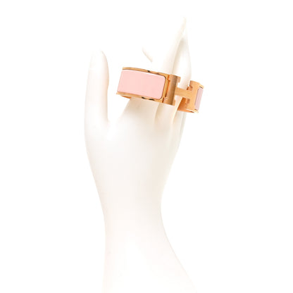 Hermes Enamel Wide Clic Clac H Bracelet PM Rose Dragee 2 of 5