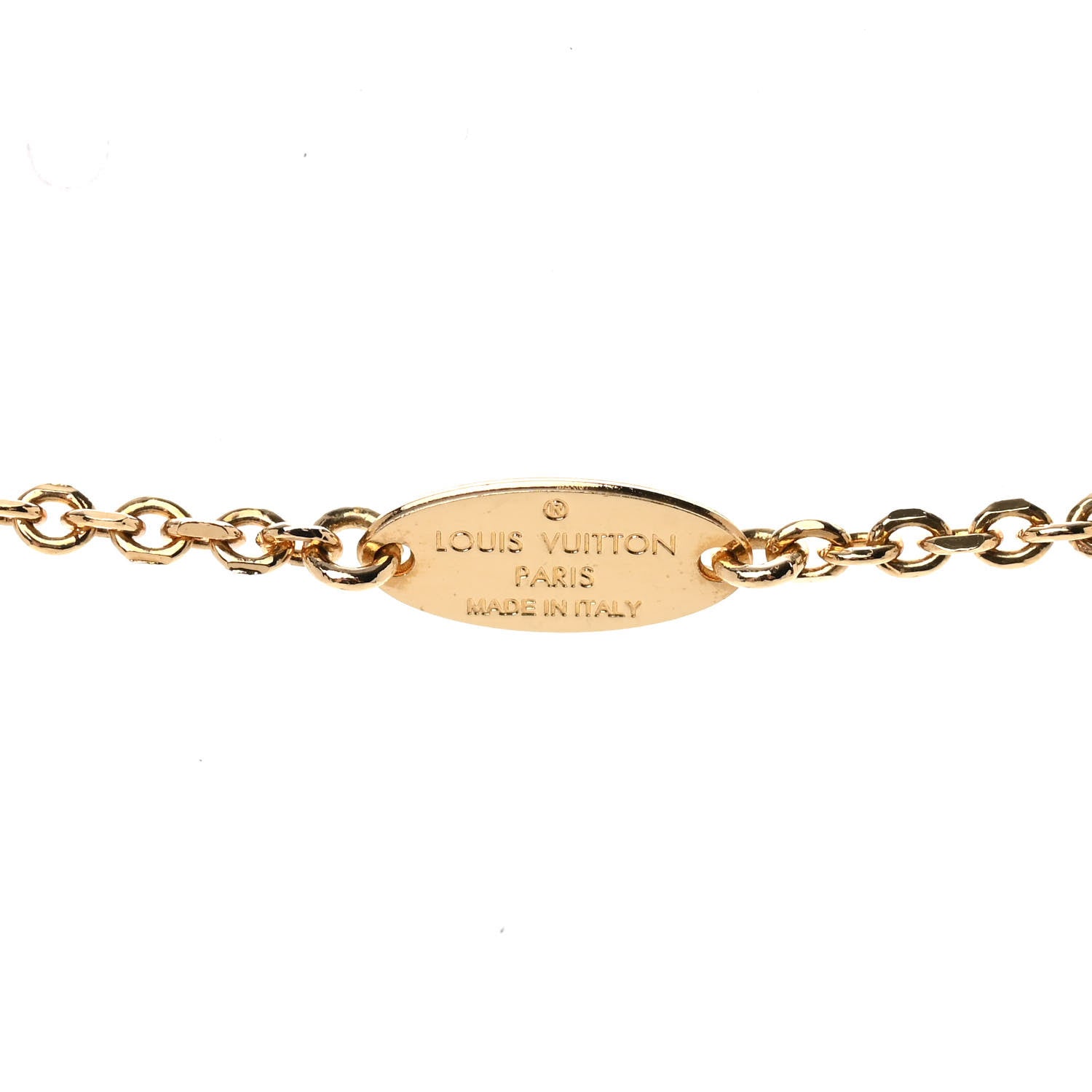 Louis Vuitton LV Nanogram Whistle Chain Leaf Pendant Necklace Gold 4 of 6