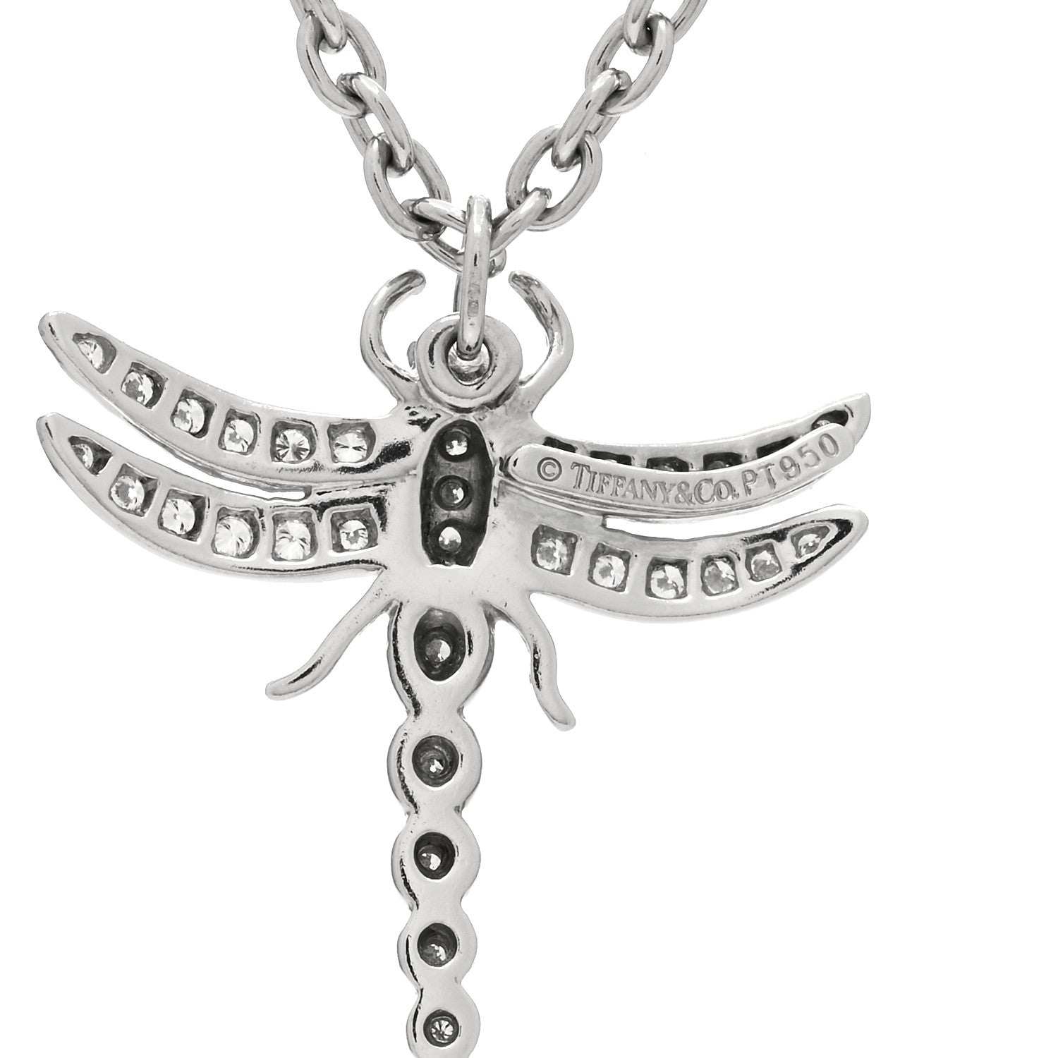 Tiffany Platinum Diamond Dragonfly Pendant Necklace 4 of 4