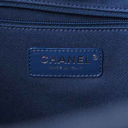 Chanel Mixed Fibers Calfskin Small Deauville Tote Blue 6 of 9