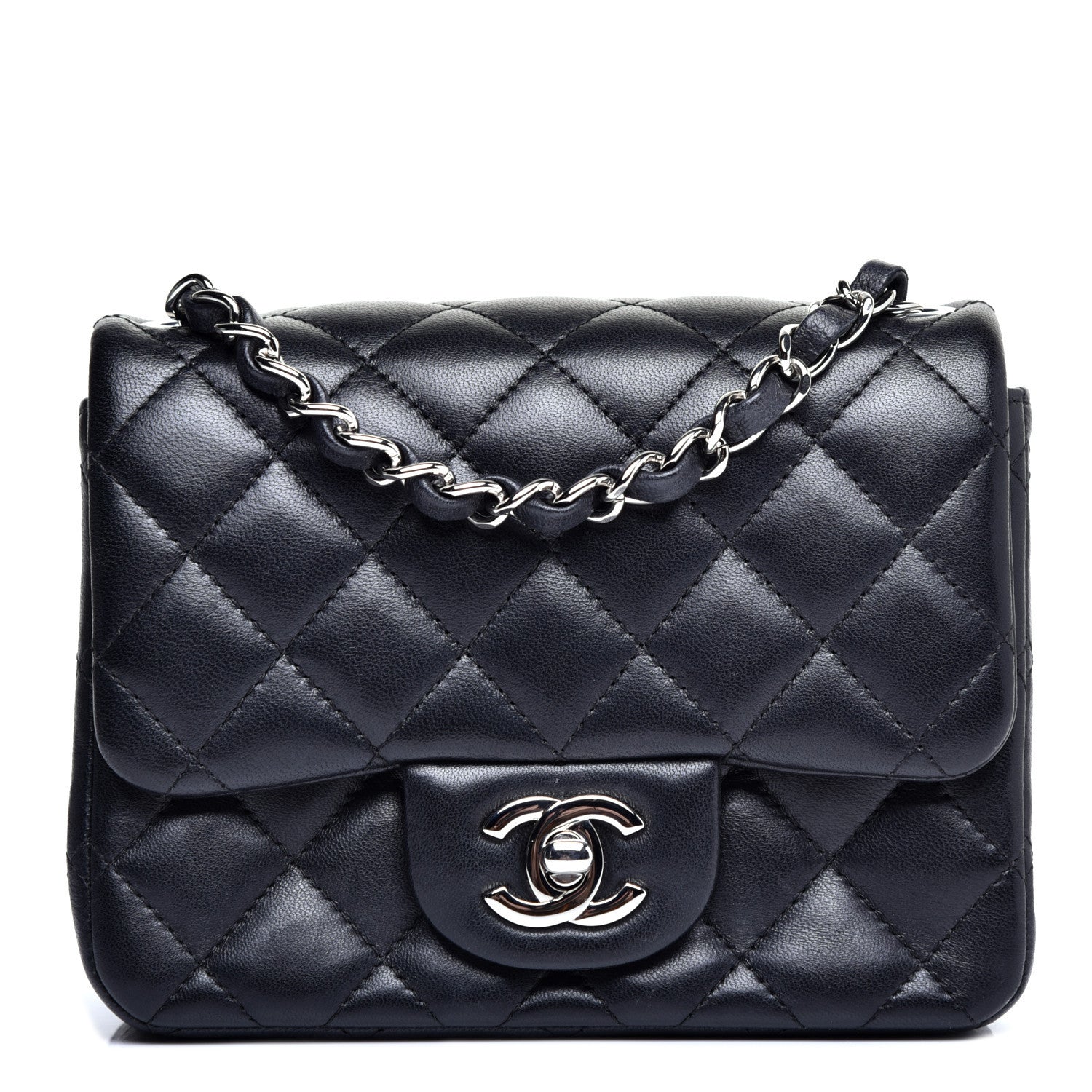 Chanel Lambskin Quilted Mini Square Flap Black 1 of 11