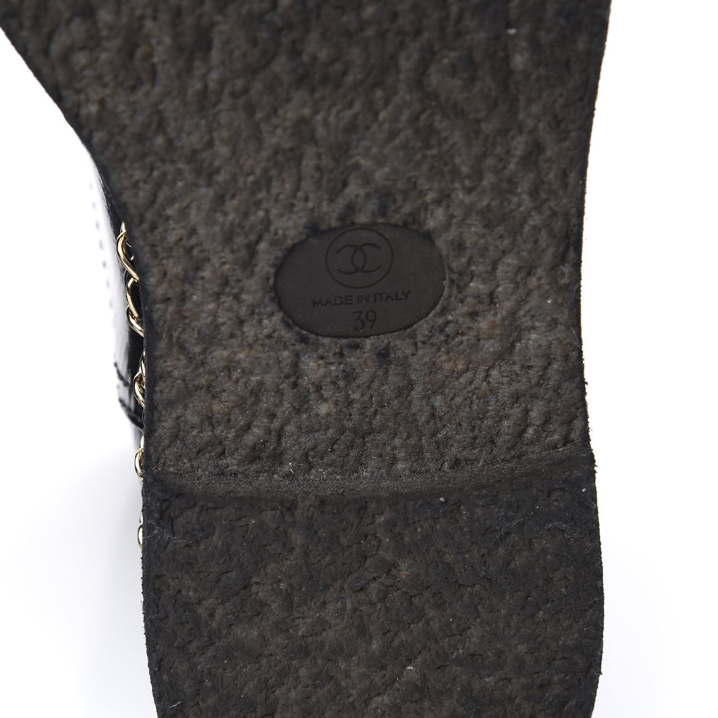 Crumpled Calfskin Shearling Womens Cap Toe Chain Short Boots 39 Black