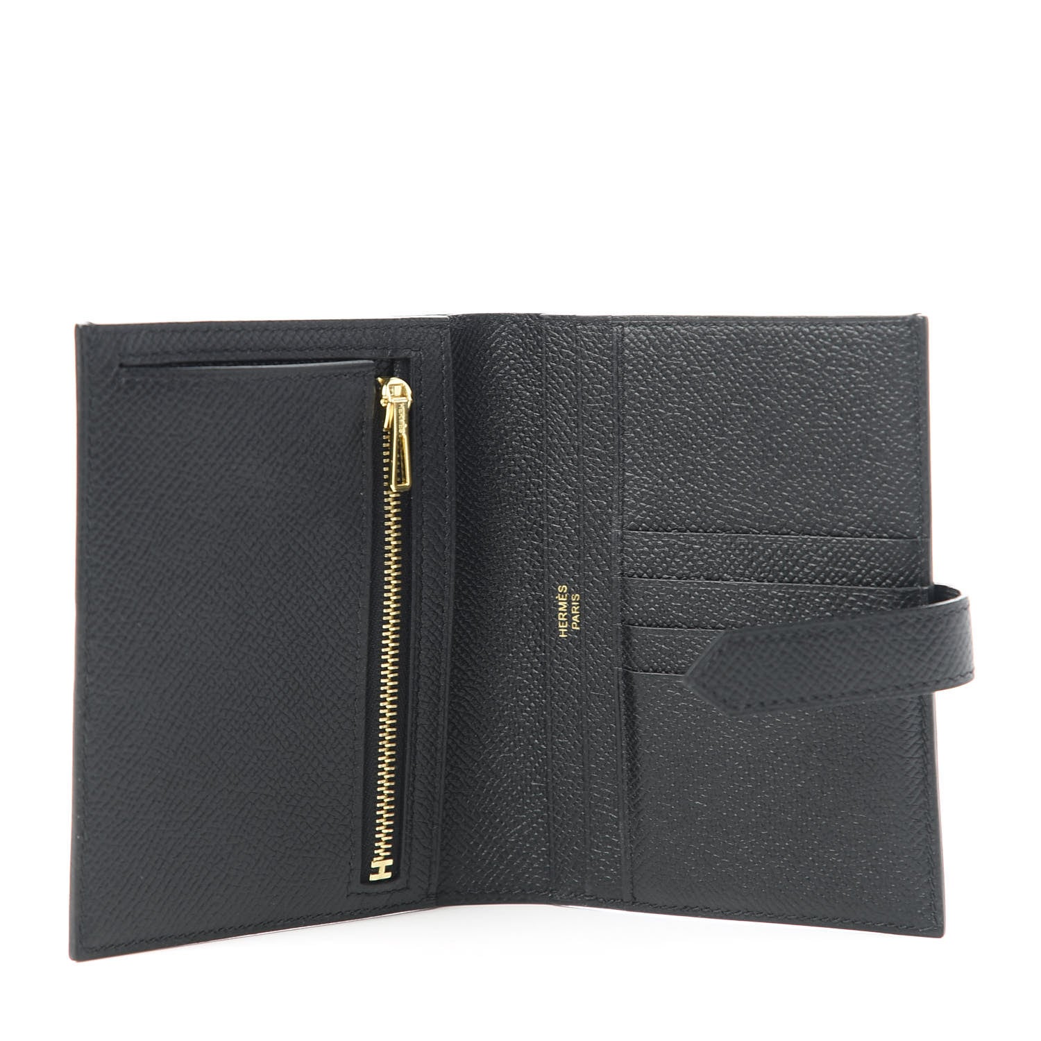Hermes Epsom Bearn Compact Wallet Black 5 of 10
