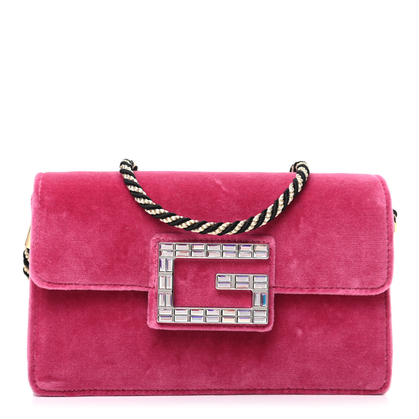 Velvet Crystal Square G Shoulder Bag Light Raspberry Rose