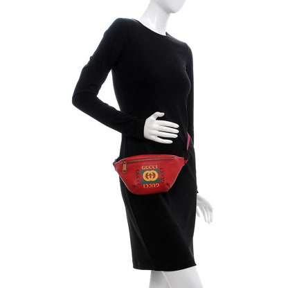 Gucci Grained Calfskin Small Logo Belt Bag Hibiscus Red 2 of 7