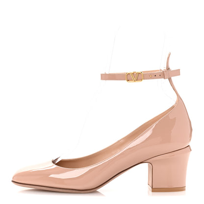 Valentino Garavani Patent Vlogo Tan-Go Ankle Strap 60mm Pumps 40 Rose Cannelle 1 of 10