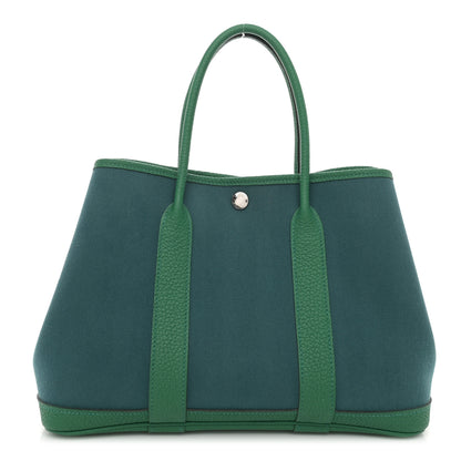 Hermes Toile Negonda Garden Party Tote 30 TPM Vert Bosphore Vert Vertigo 1 of 11