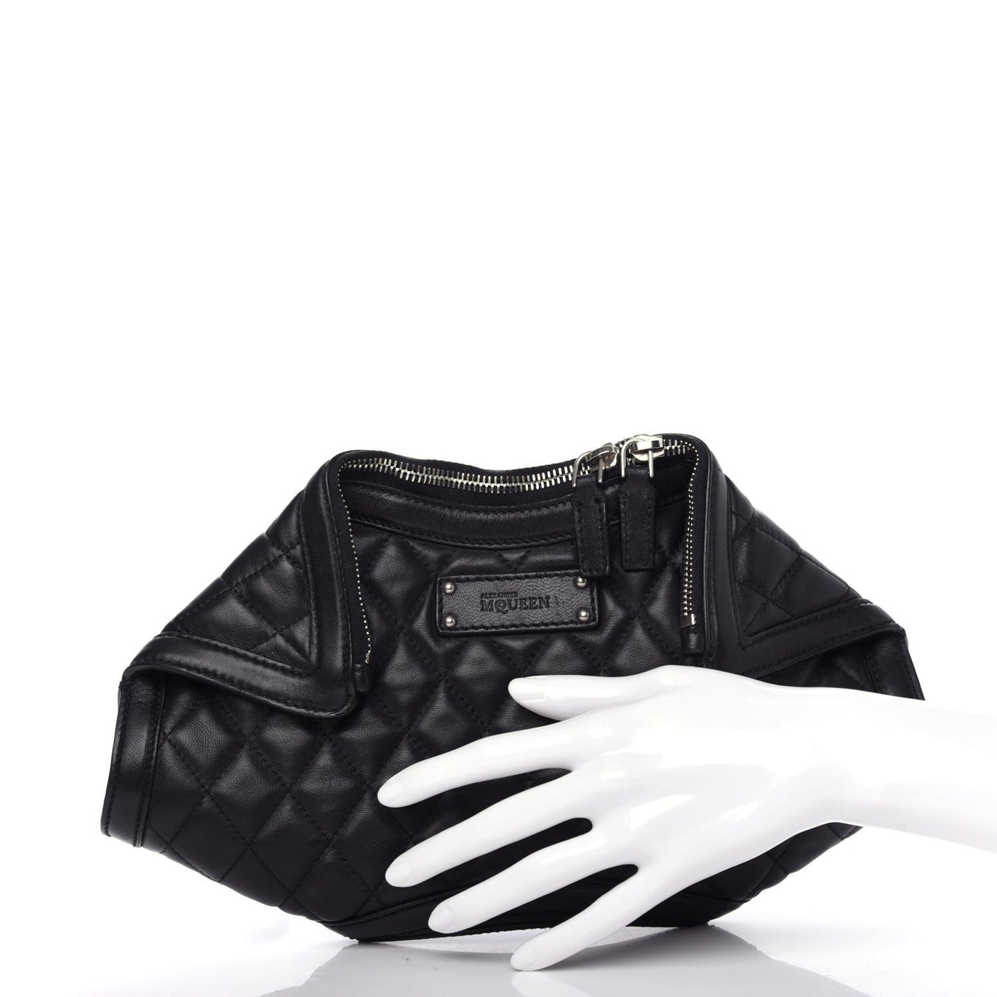 Lambskin Quilted De Manta Clutch Black
