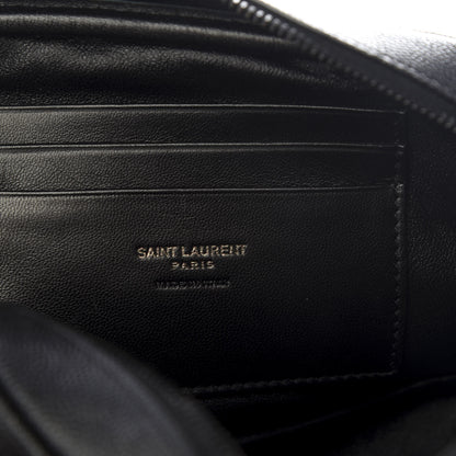 Saint Laurent Grain De Poudre Matelasse Monogram Mini Lou Camera Bag Black 8 of 9